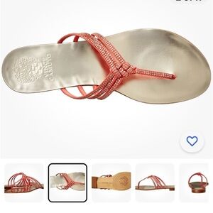 Vince Camuto sz 7.5 Mariella coral blingy thong sandals